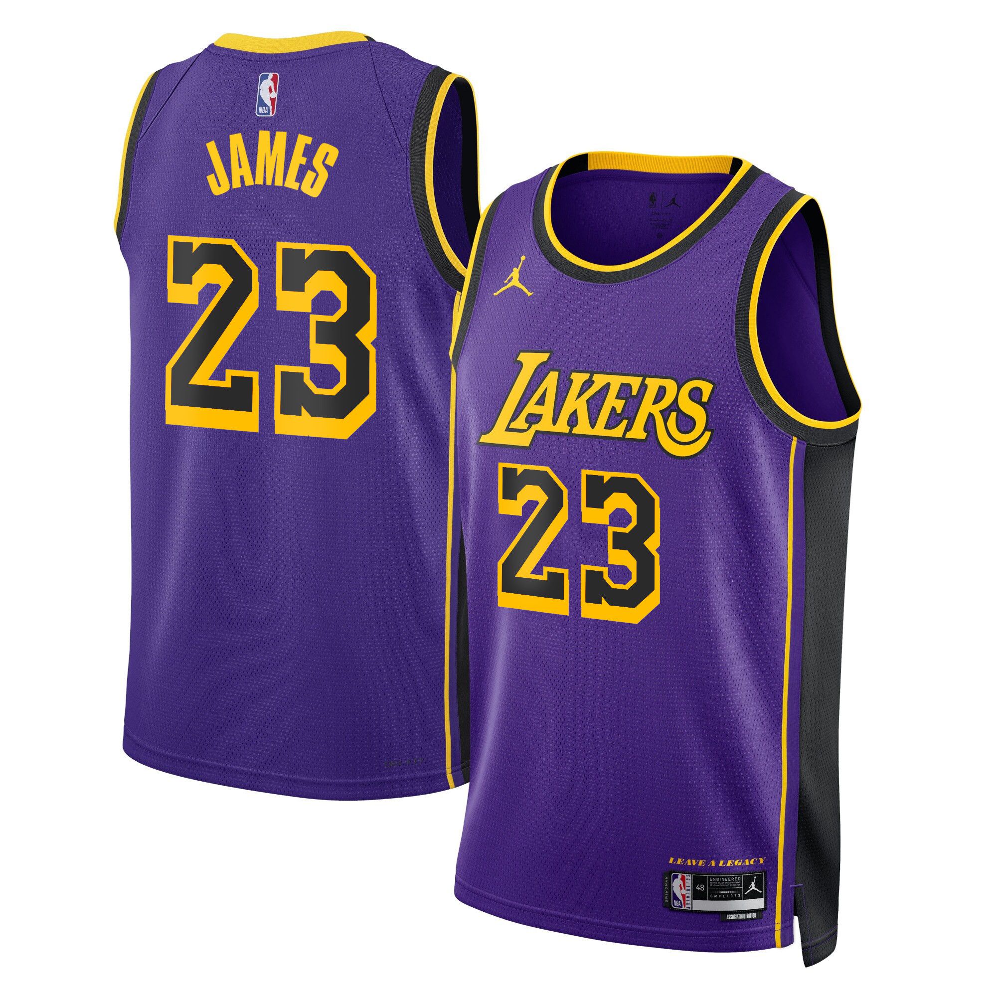 Men Los Angeles Lakers #23 James Purple 2025 Jordan Edition Swingman NBA Jersey